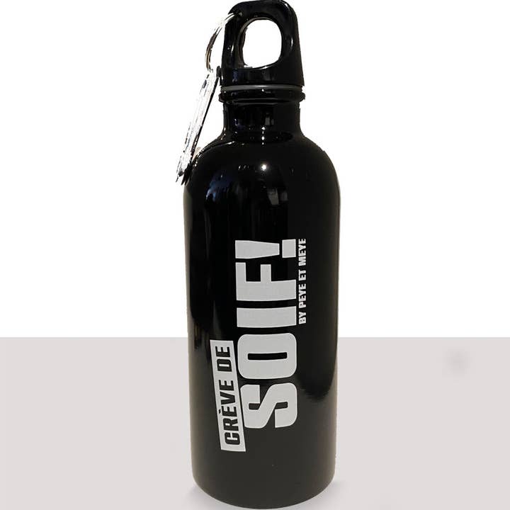 Garrafa "Morre de Sede" – 400 ml com mosquetão por atacado de Peye et Meye