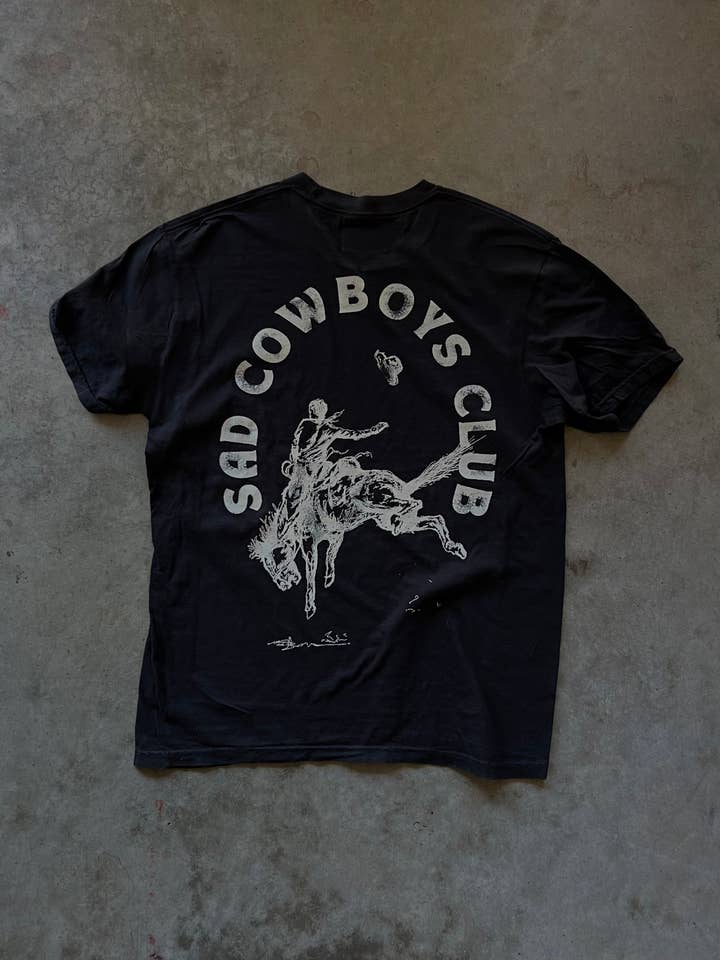 Pointer And Pine - Wholesale Screen Printed T-Shirt - Unisex - SAD COWBOYS CLUB TEE