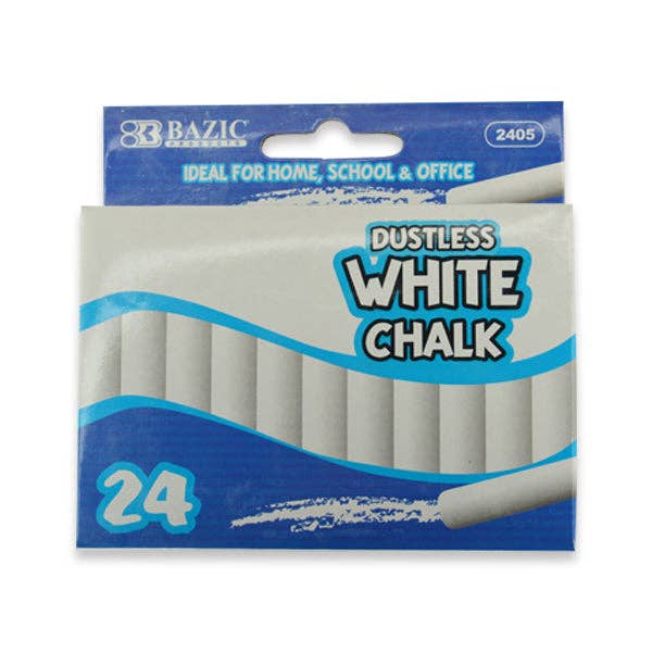 Kipp Brothers - Wholesale Chalk - Dustless White Chalk 24 Pack