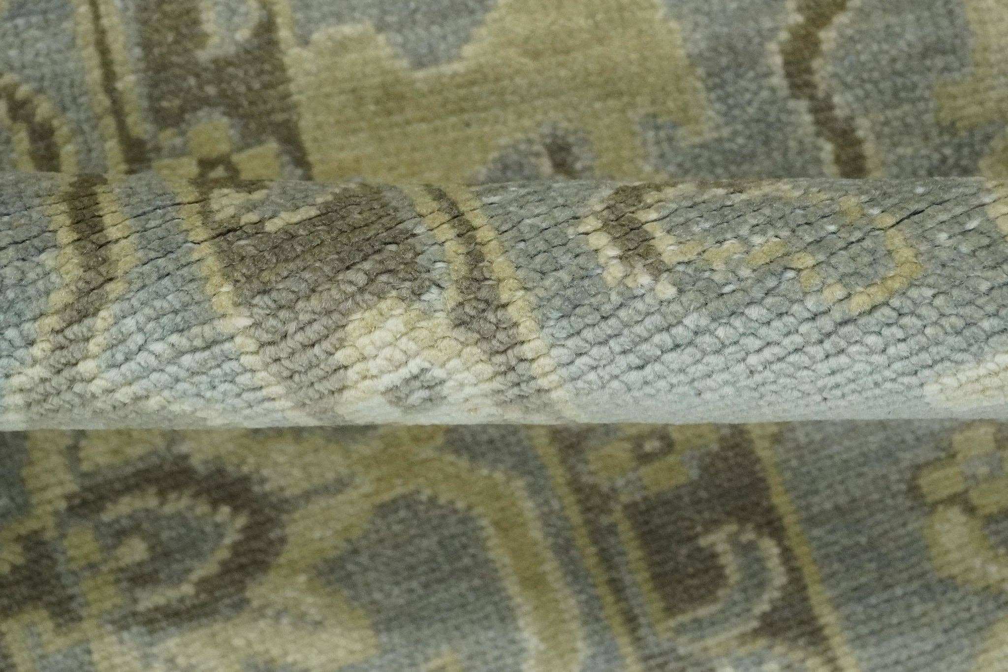 The Rug Decor, Inc. - Wholesale Area Rug - 2x3 Hand Knotted Gray, Beige and Olive Traditional Persian Oushak Wool Rug | N51238