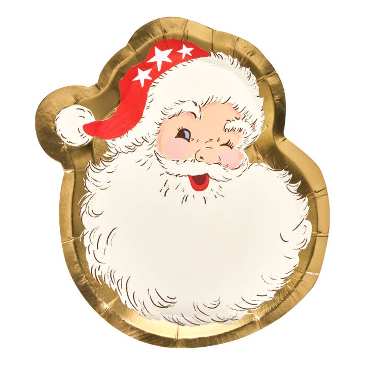 Vintage Santa Die Cut Salad Plates/8pk for wholesale by Sophistiplate