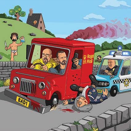 Lesser Spotted Images Ltd - Wholesale Everyday Greeting Card - Greeting Card - Jim'll Paint It - Breaking Bad Postman Pat