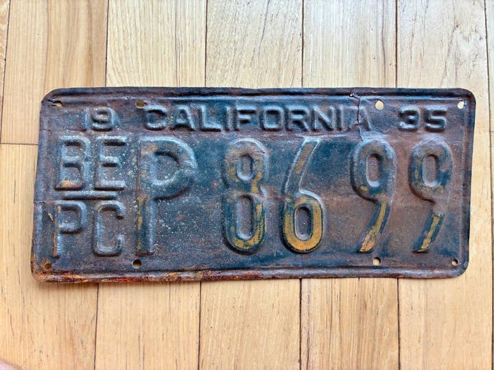 1935 Californien Erhvervstilladelse til Leje Nummerplade for engroshandel hos RusticPlates