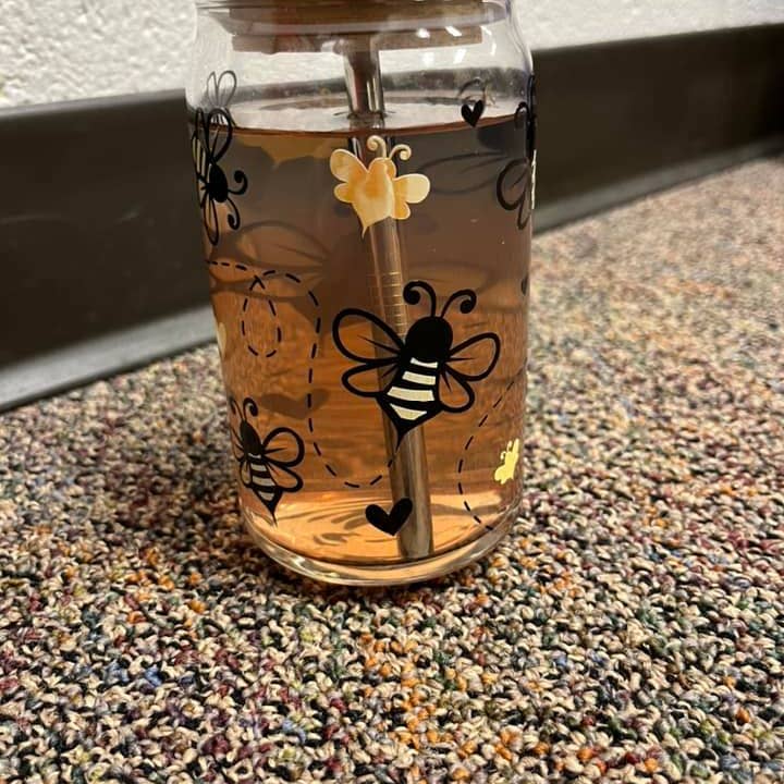 Save The Bees Glass Cup for wholesale by Cheyenne Customs