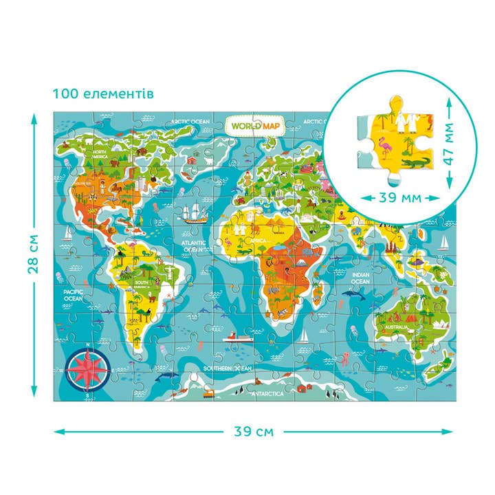 DoDo Brand - Wholesale Puzzle - Kids - Classic Cardboard Puzzle Map Of The World3