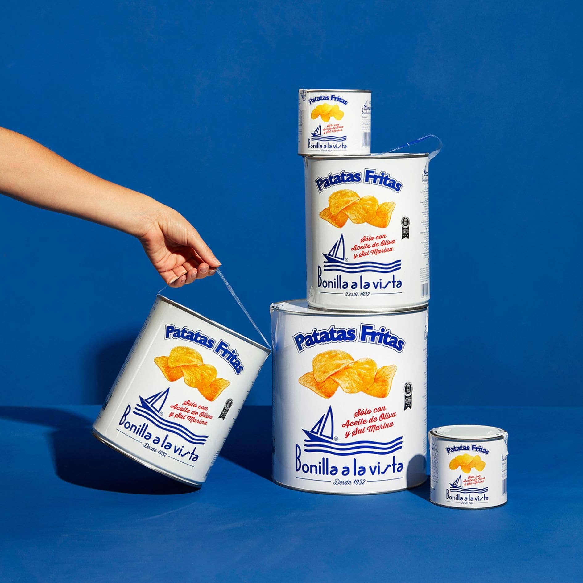 Casacella Foods - Wholesale Chips - Bonilla a La Vista Potato Chips with Olive Oil Mini Can 40gr1