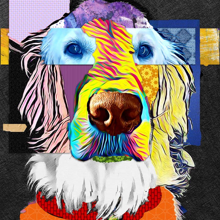 #021902 <br> Golden Retriever Inglese <br> Stampa su Tela di Arte Canina per la vendita all'ingrosso da parte di Michel Keck LLC