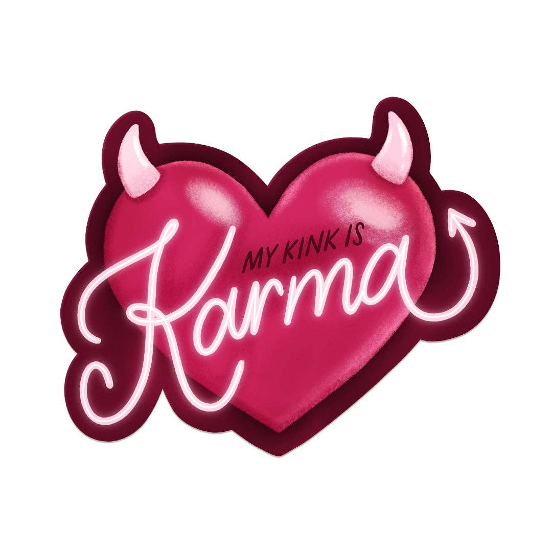 A Fink & Ink - Wholesale Sticker - My Kink is Karma Heart Vinyl Sticker0
