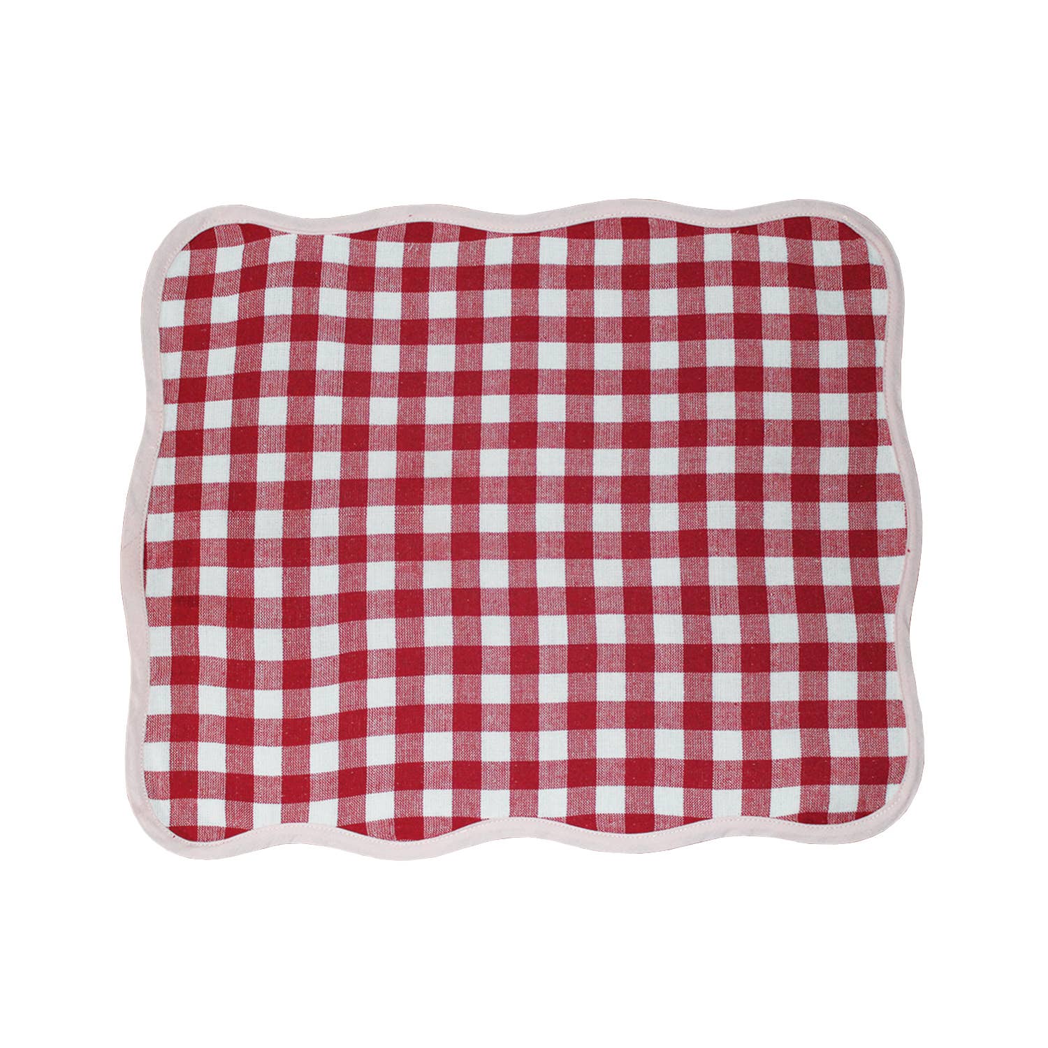 Blue Set of 4 Reversible Giardino Placemats in Pink/Red Gingham  for wholesale on Faire1