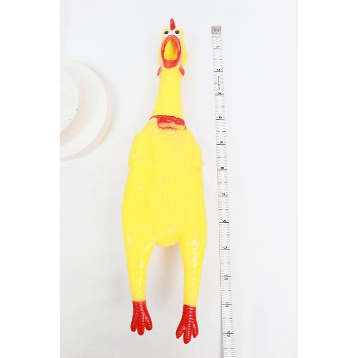 YELLOW Rubber Chicken Shrilling Toy for wholesale on Faire