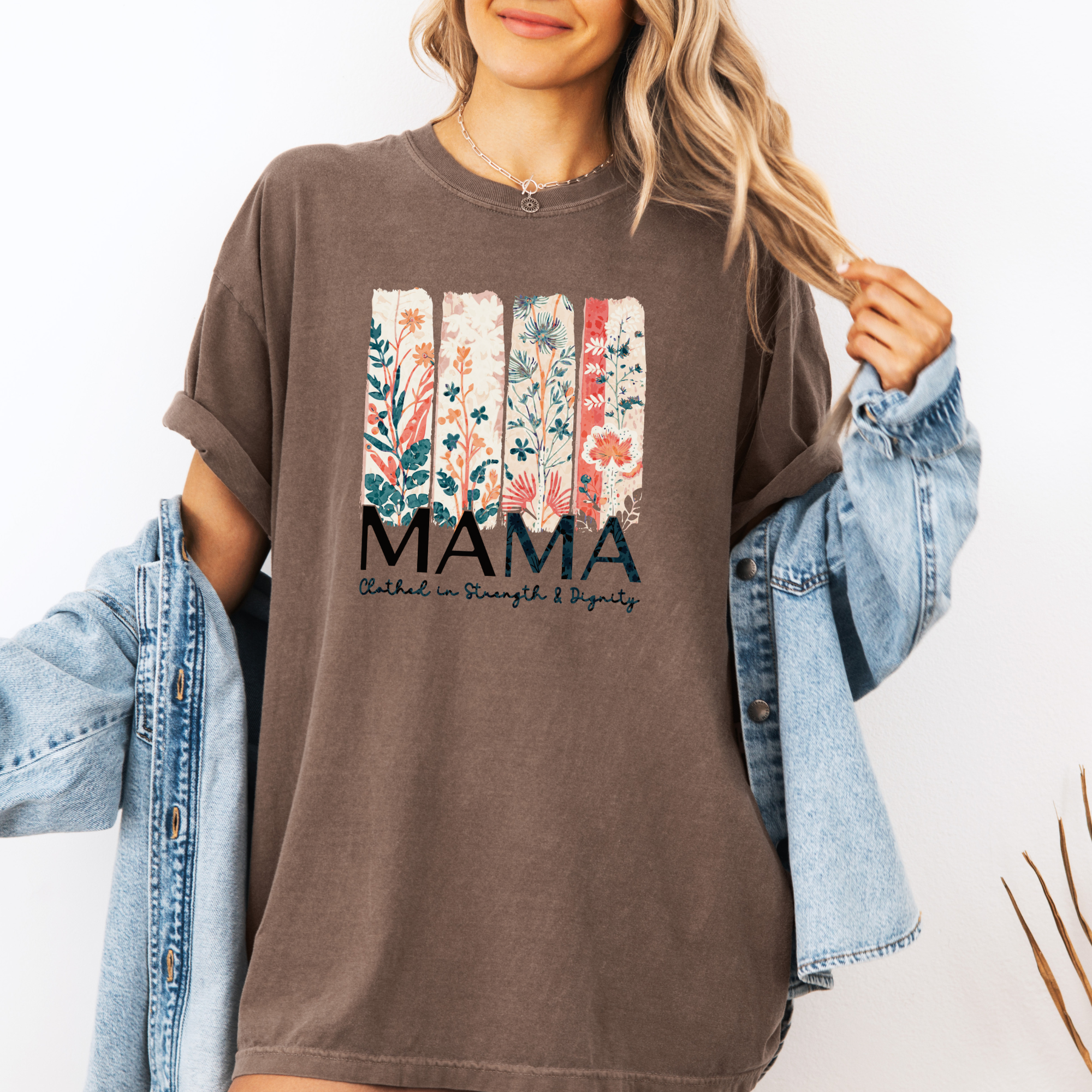 Scripted Pearl - Wholesale Screen Printed T-Shirt - Women's - Proverbs 31 Mama Comfort Color Christian Mother's Day Tshirt12