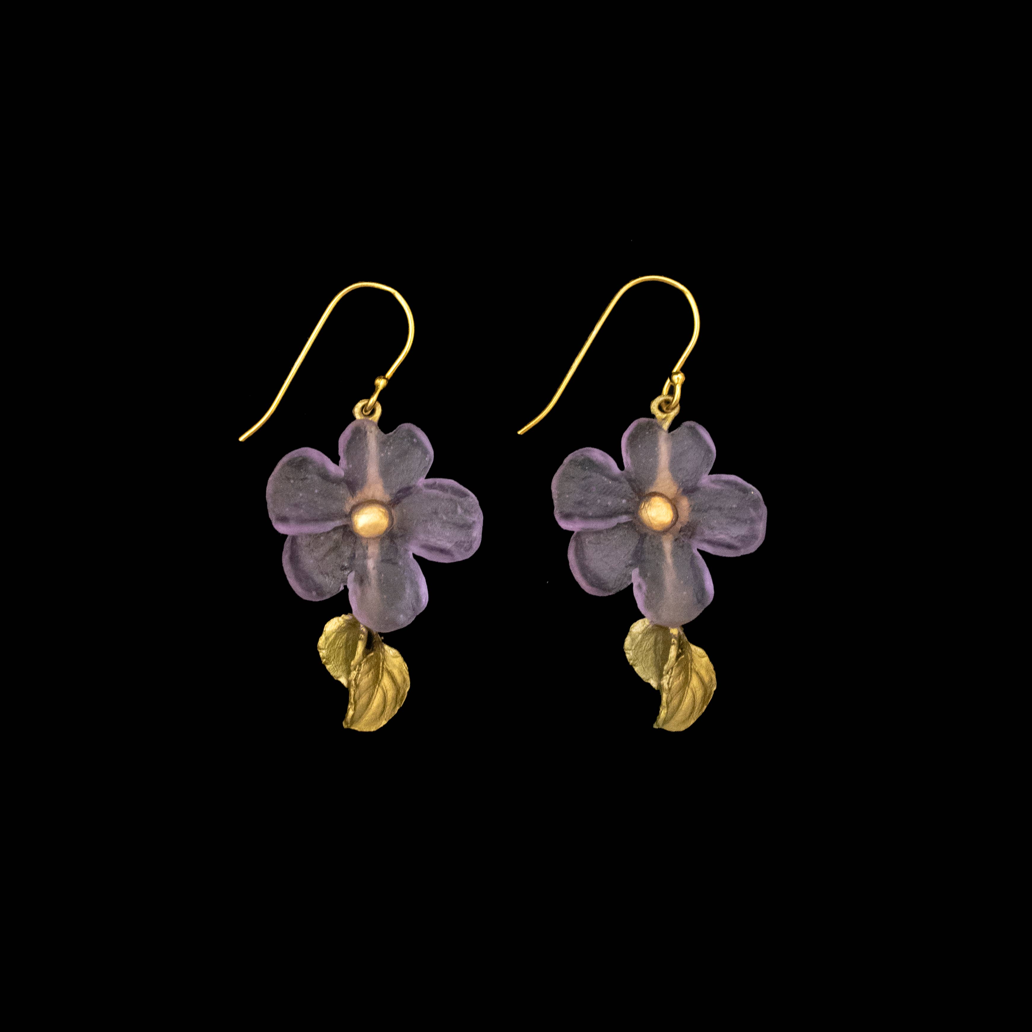 Michael Michaud - Vente Boucles d'oreilles pendantes - Boucles d'oreilles en fil Impatiens (Violet)