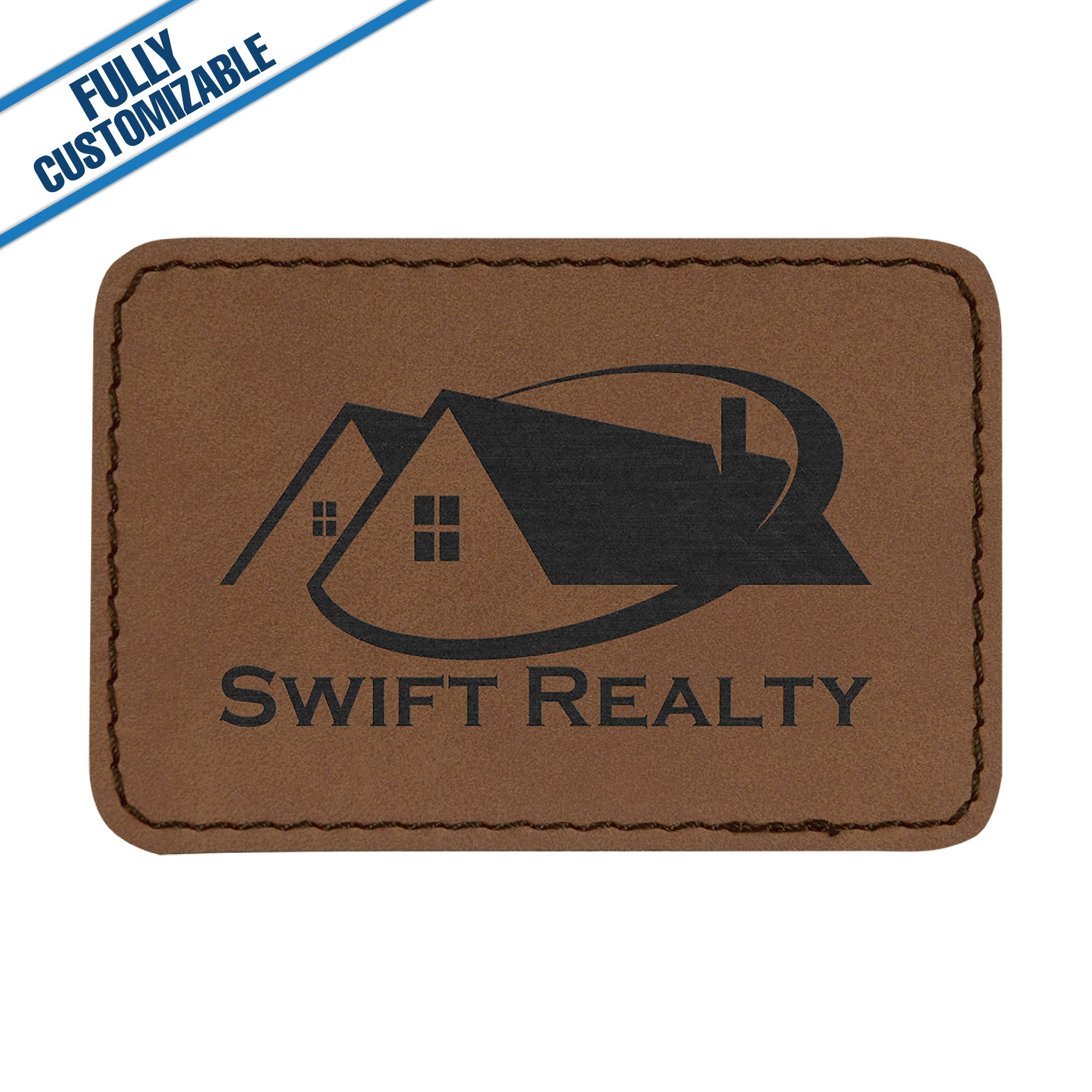 GiftWorksPlus - Wholesale Patch - Engraved Leatherette Rectangle Patch - Fully Customizable16