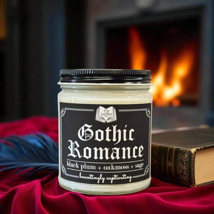 Fly Paper Products - Wholesale Jar/Filled Candle - Gothic Romance 9oz Candle - Black Plum + Oakmoss + Sage2