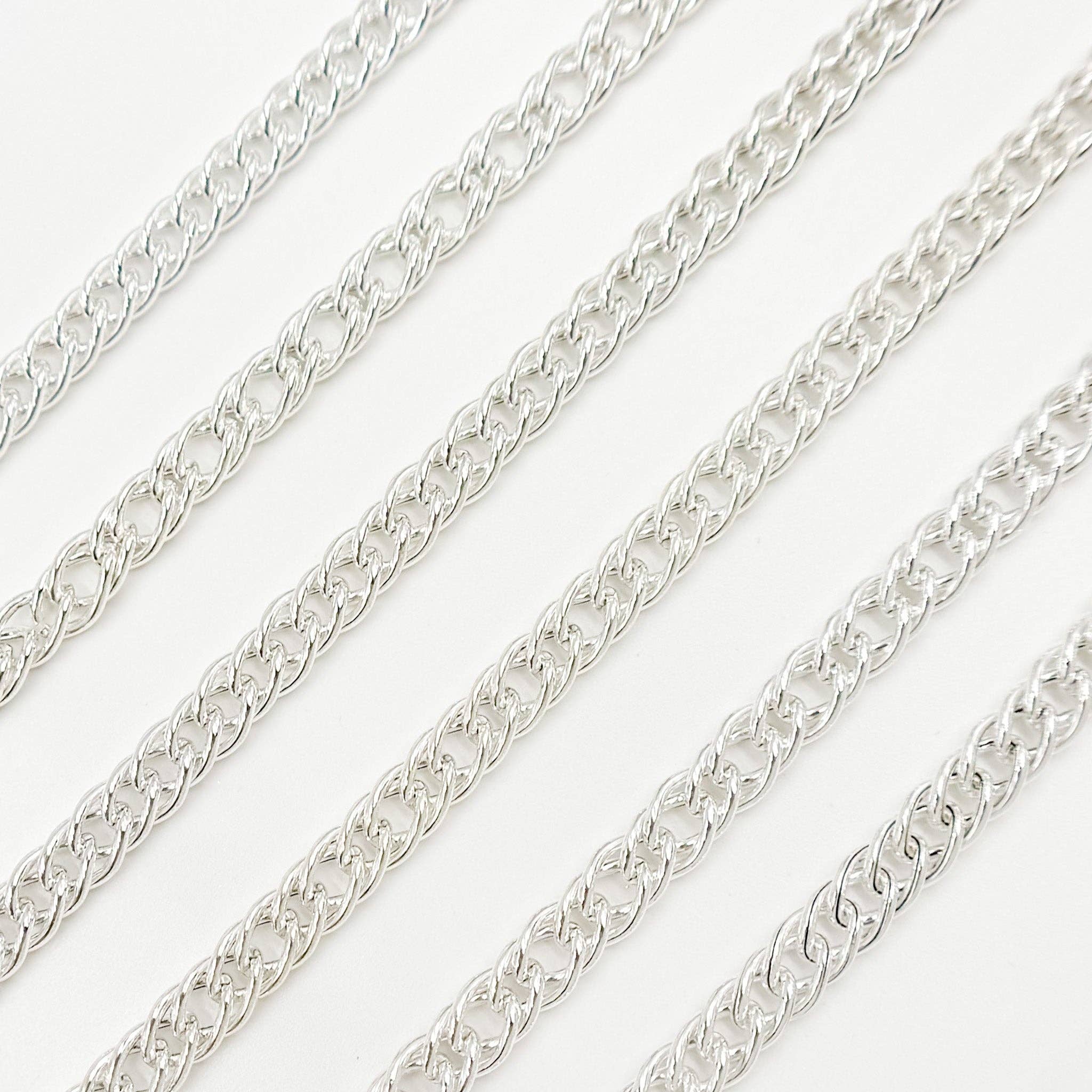 Jewels & Chains - Wholesale Link & Chain Necklace - V35SS. Sterling Silver Double Curb Chain2