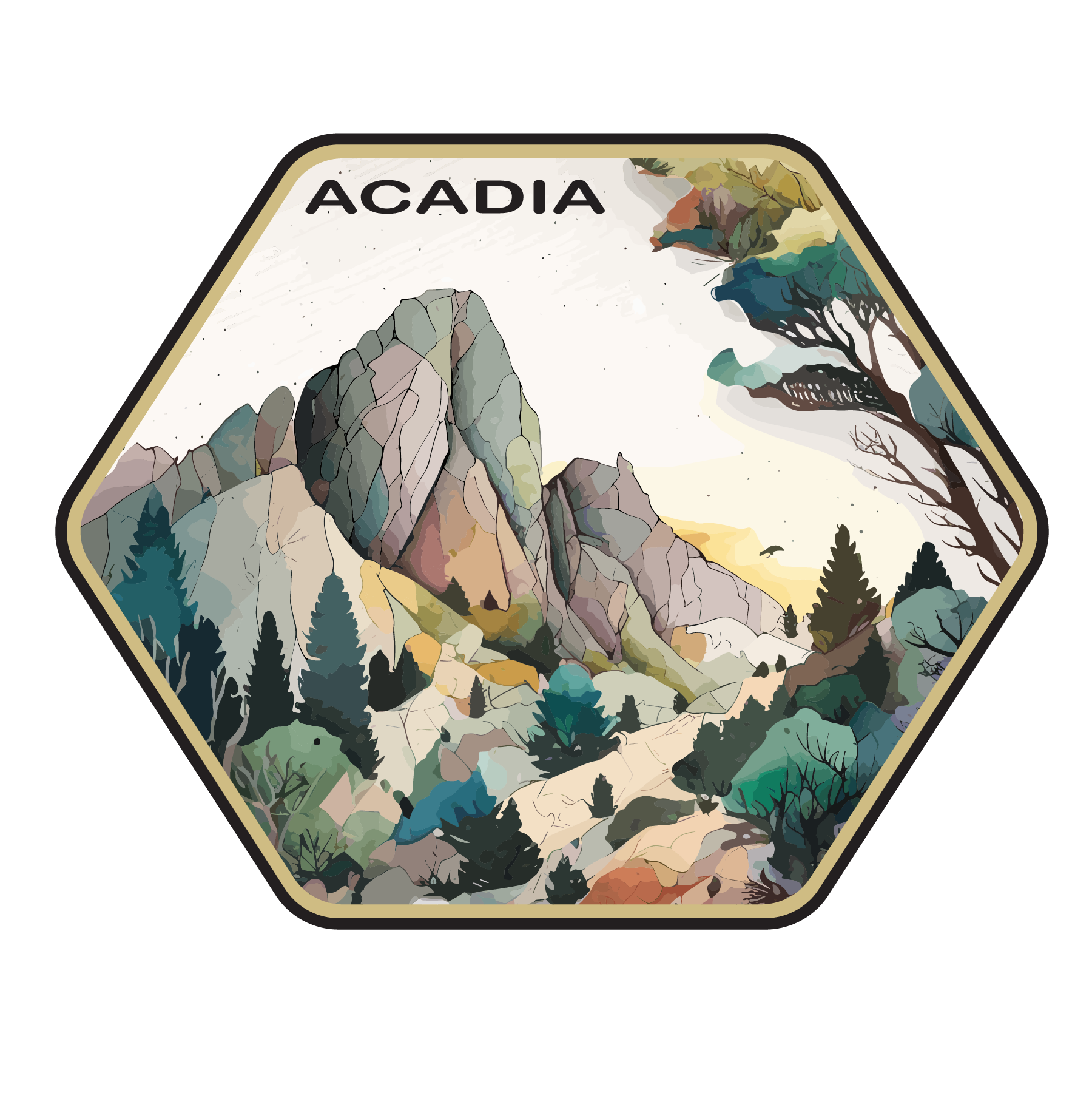 Savannah and James Co - Wholesale Sticker - National Park - Acadia Vinyl Sticker, 3x3 in.0