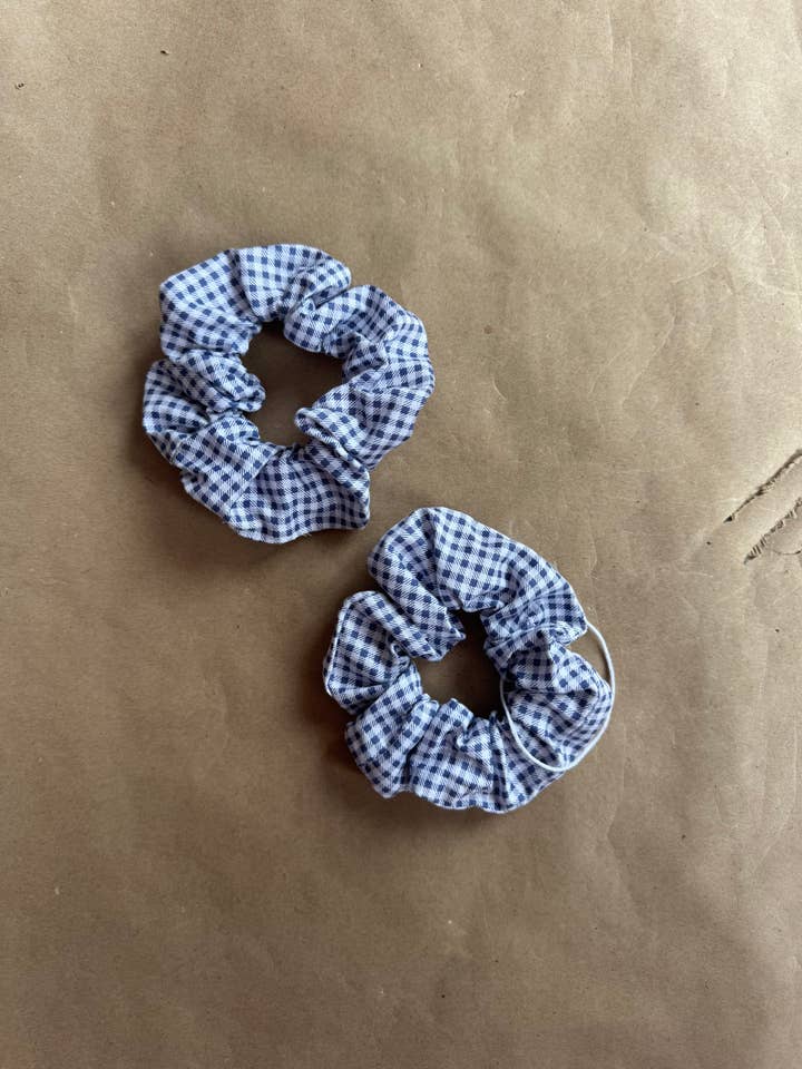 Échantillon - Chouchou vichy bleu et blanc for wholesale by Gibou