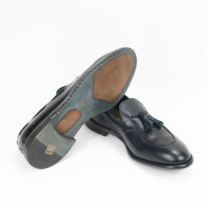 Calpierre K018 blå lædersko med klokker for engroshandel hos Calpierre