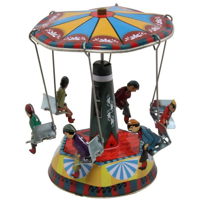 Tin toy carousel swing fair tin carousel 02 for wholesale by Tribal Trade GmbH