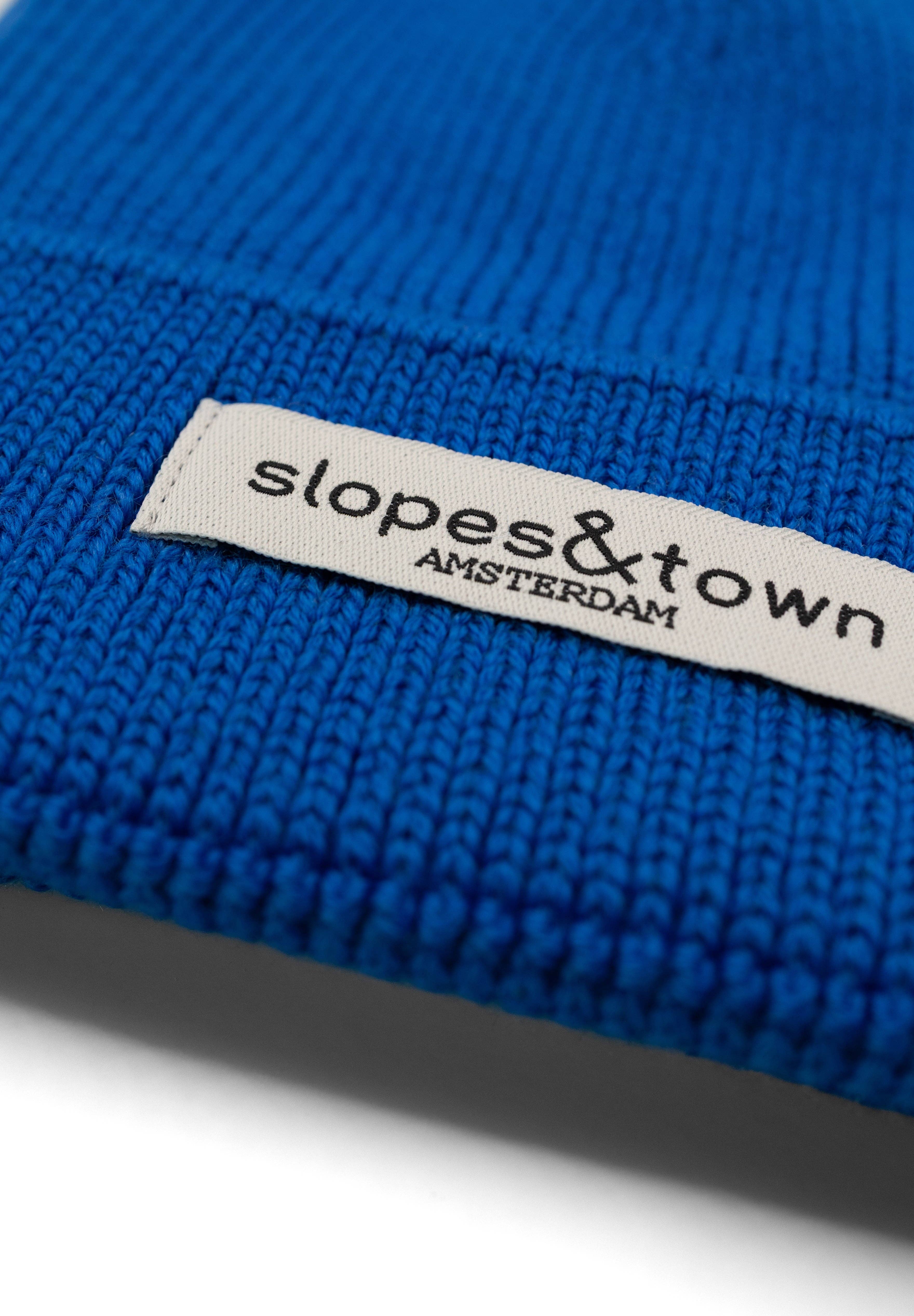Slopes&Town - Wholesale Beanie - Kinderen - Kinderen Merino Wol Muts Elektrisch Blauw2