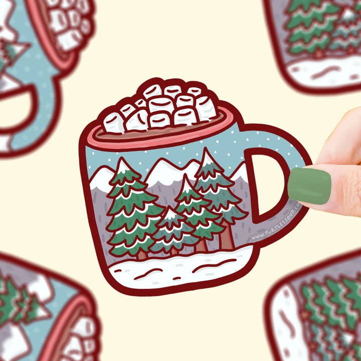 Turtle's Soup - Wholesale Sticker - Hot Cocoa Coffee Cup Forest Vinyl Sticker