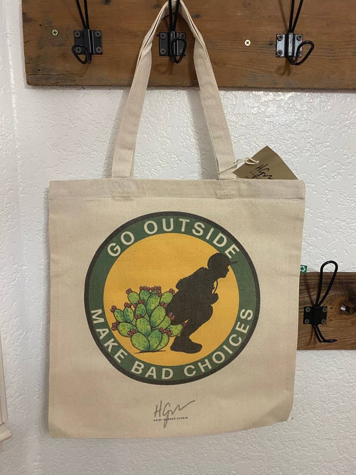 Cactus/Bad Choices Recycled Cotton Canvas Tote for wholesale by Heidi Garner Studio
