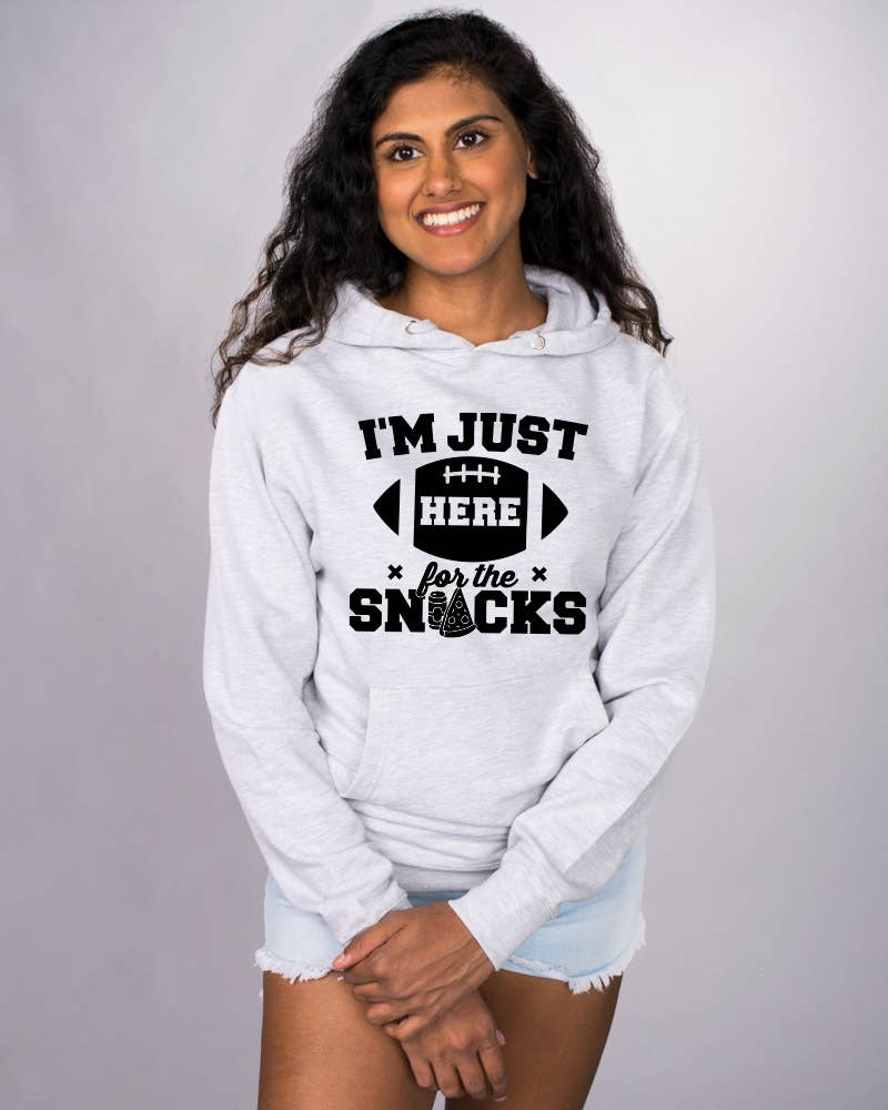 Heather Gray Here For The Snacks Hoodie for wholesale on Faire1
