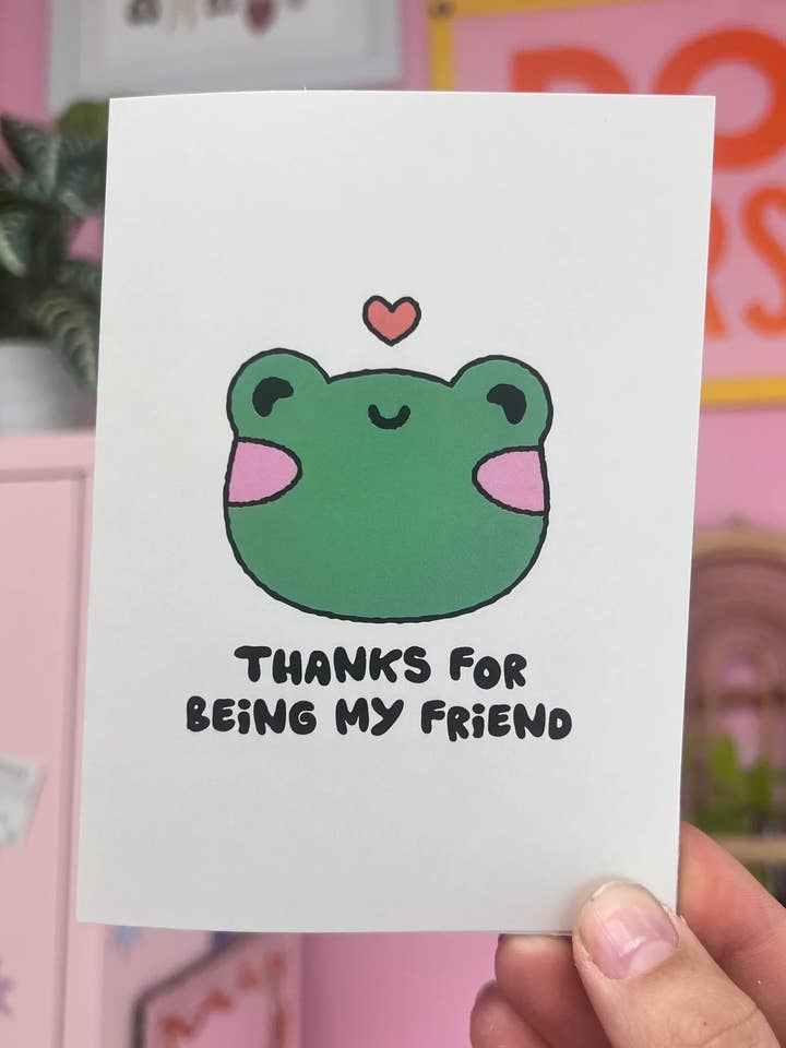 Thanks For Being My Friend Greeting Card for wholesale by Jollie Ollie Designs
