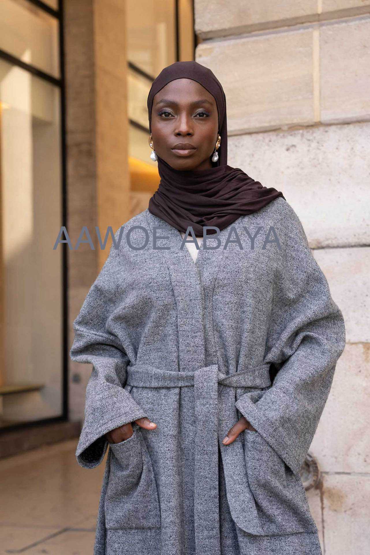 Aawoe Abaya – Casaco - Mulher por atacado – Casaco longo de inverno - comprimento 145 cm - 21602