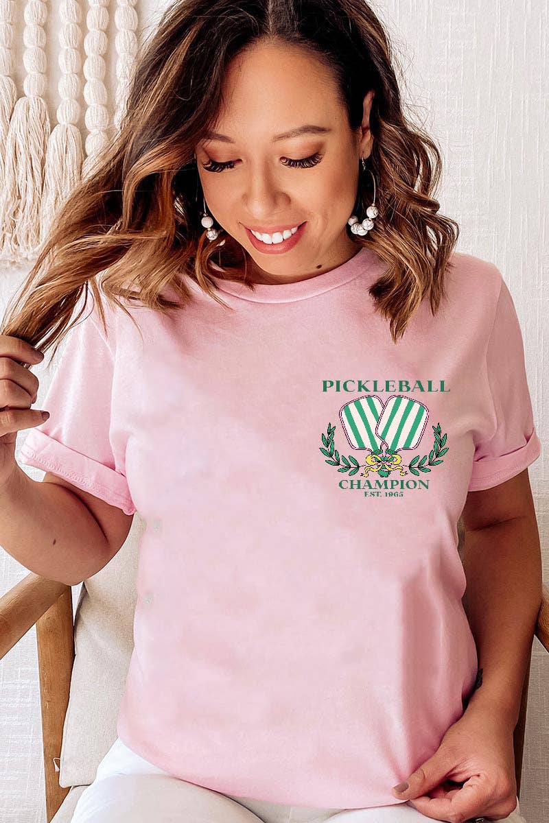 One Nine - Wholesale Screen Printed T-Shirt - Women's - Pickleball Social Club  / Pickleball Tshirt 2