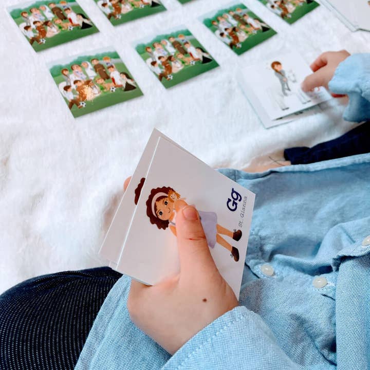 Just Love Prints - Catholic Stickers & Gifts - Wholesale Learning Cards - Kids & Baby - "Kid Saints" Memory Game3