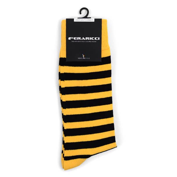 Selini New York - Wholesale Socks - Men's - Men's College Striped Feraricci Sock MCS24002