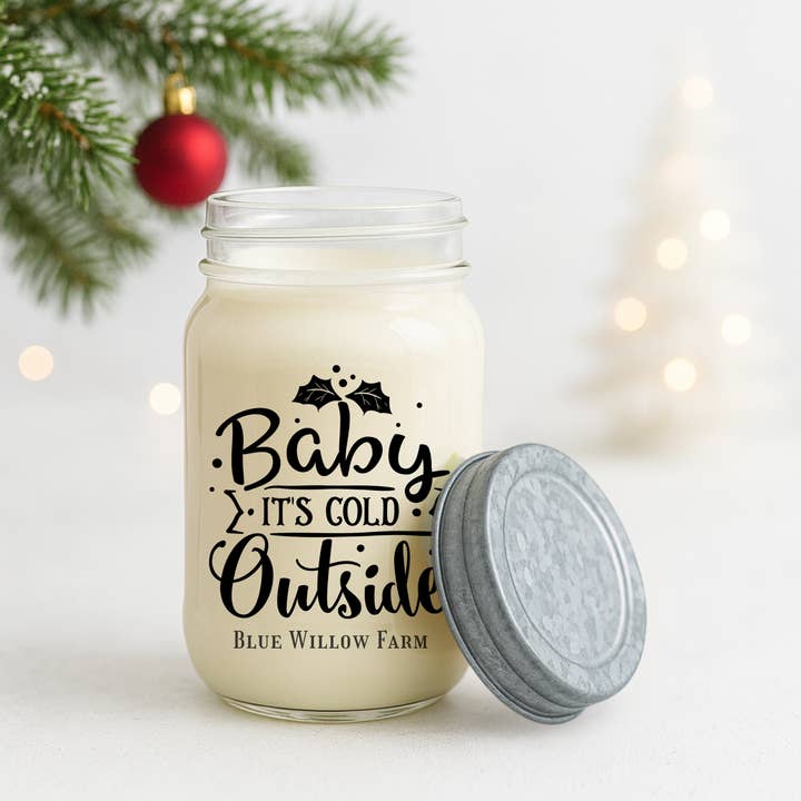 Christmas Candle, Christmas Gifts, Stocking Stuffer, Soy Wax for wholesale by Blue Willow Farm
