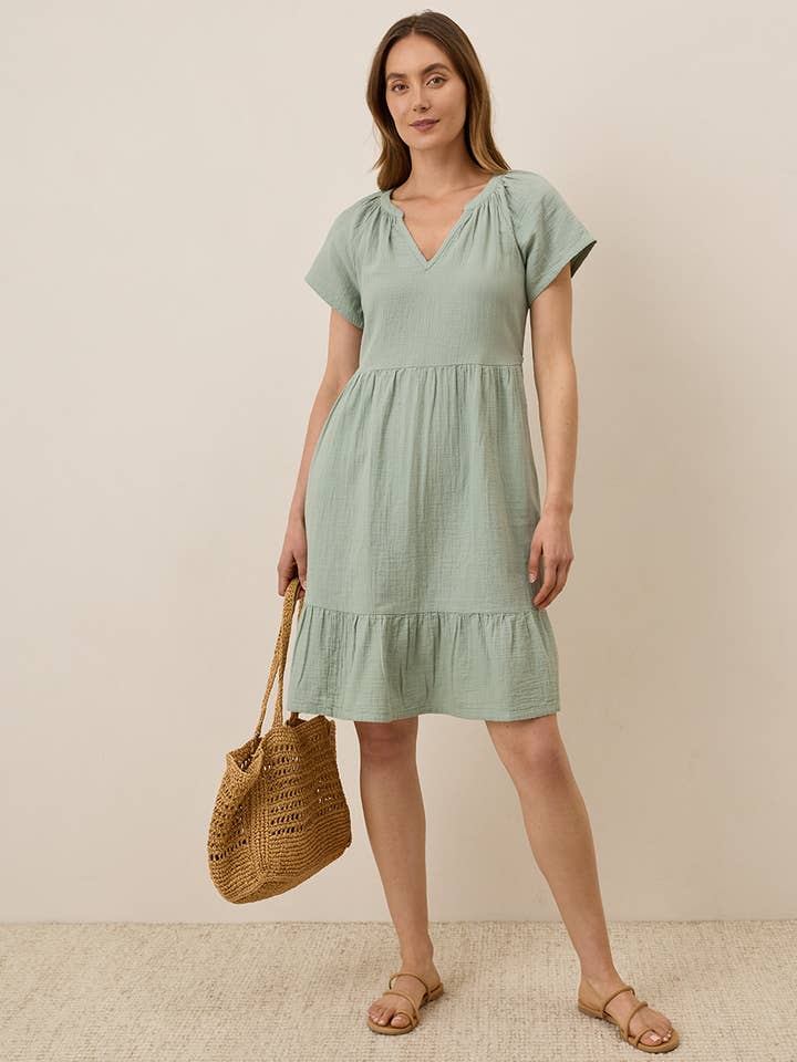 Women's Coastal Double Gauze Breezy Dress for wholesale by Pact