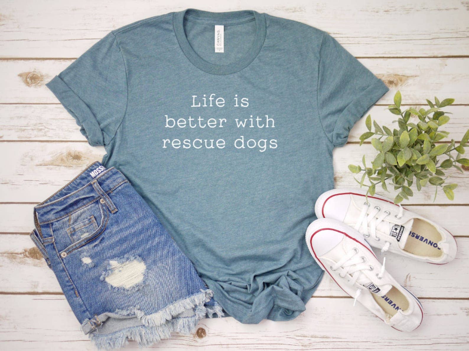 VibeClothing - Wholesale Screen Printed T-Shirt - Women's - Life Is Better With Rescue Dogs T-shirt0