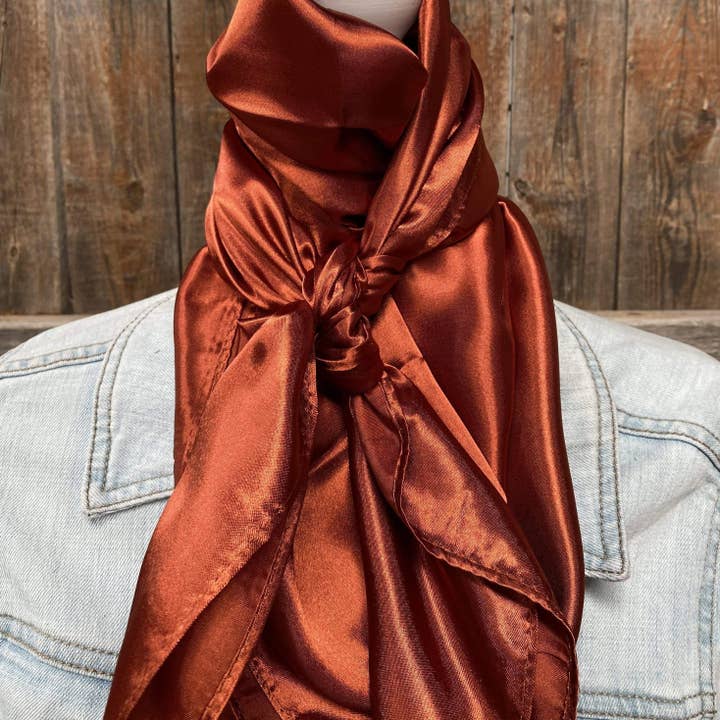 Rodeo Drive - Wholesale Scarf - Unisex - 35X35" Solid Rust Wild Rag / Scarf WRS16