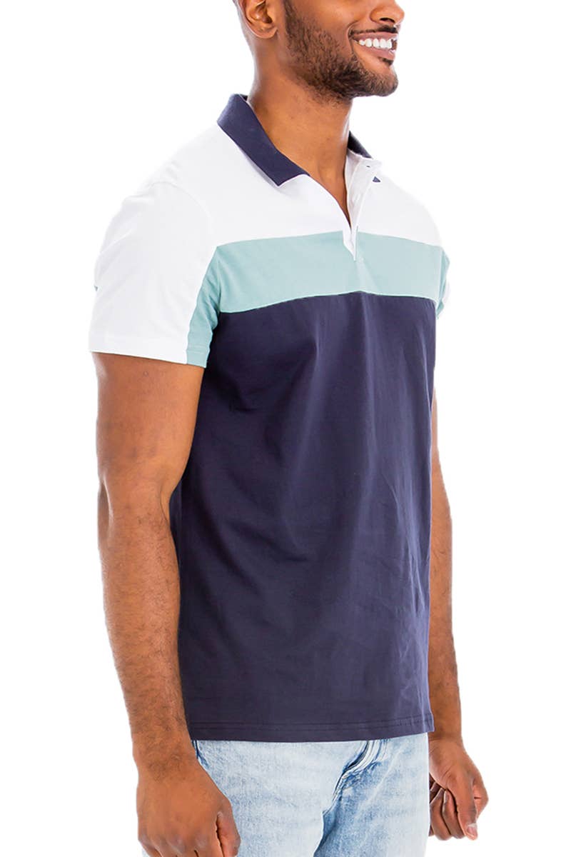WEIV - Wholesale Polo - Men's - Three Color Short Sleeve Polo Shirt2