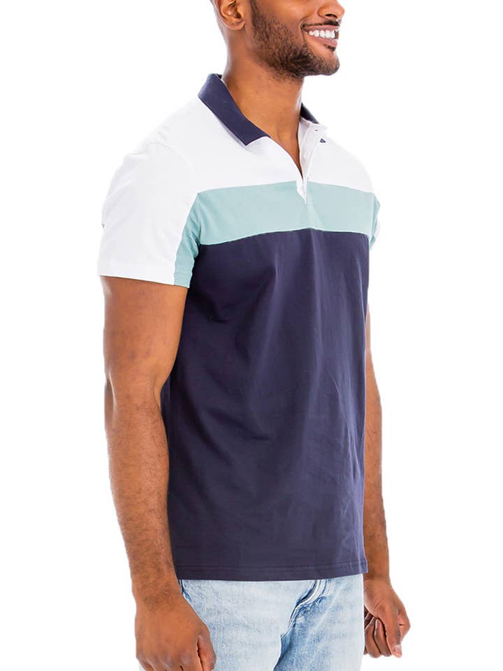 WEIV - Wholesale Polo - Men's - Three Color Short Sleeve Polo Shirt2