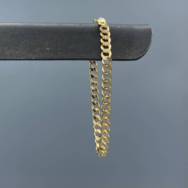 6mm Gold-filled Curb Chain Anklet for wholesale by Something Silver