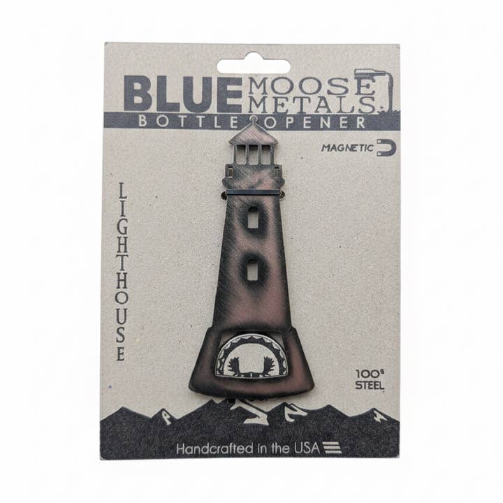 Vuurtoren Magnetische Flesopener 100% Staal voor wholesale door Blue Moose Metals