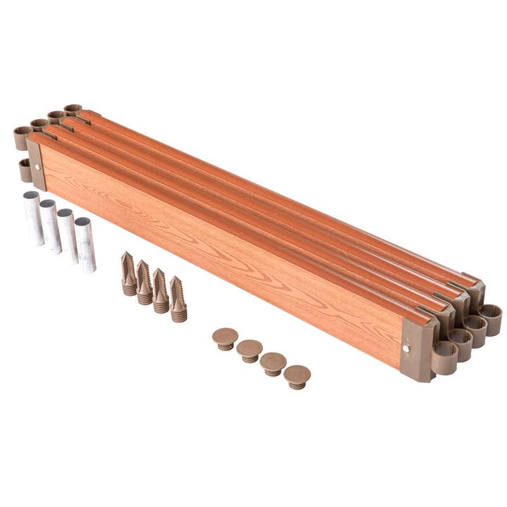 Quickway Imports – suporte para vasos de plantas por atacado – Caixa de plantador de flores de cama de jardim ao ar livre com aparência de madeira4