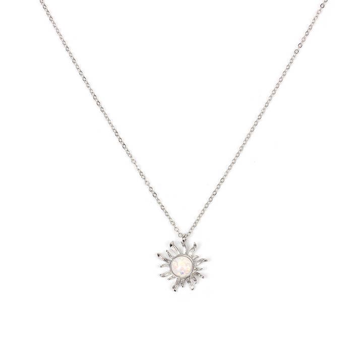 Perimade & Co. LLC - Wholesale Pendant/Charm Necklace - Dainty Sun Moon Opal Charm Layering Necklace in Solid Copper7