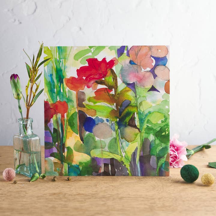 Flowers with Honesty Greetings Card for wholesale by Diana Fegredo Studio