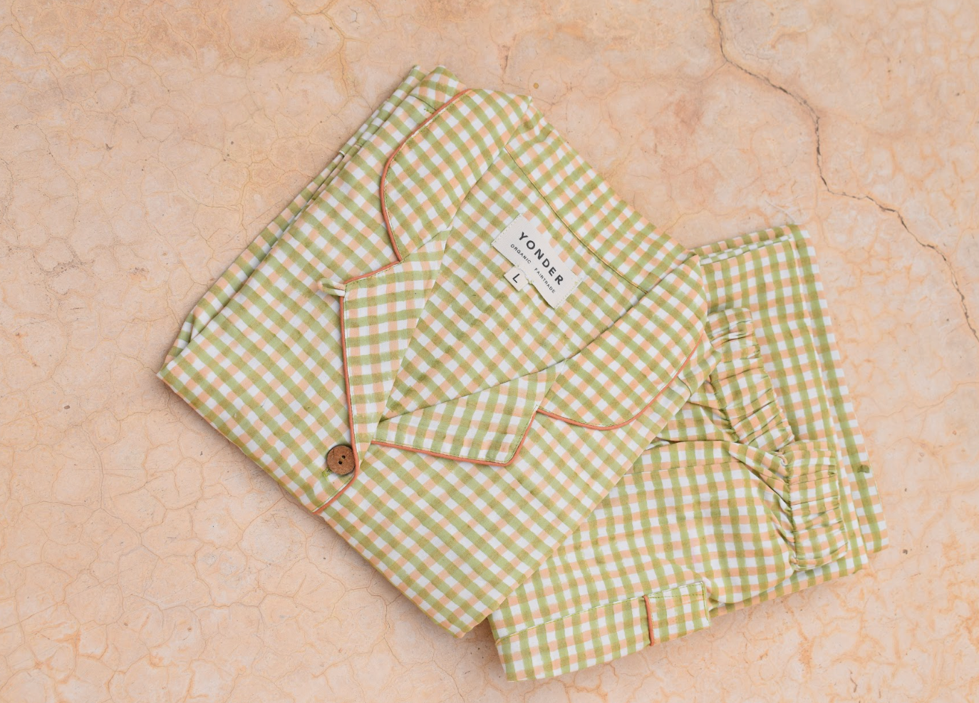 YONDER. – Engroshandel Pyjamasæt - Dame – Økologiske bomulds pyjamas i salviegrøn2