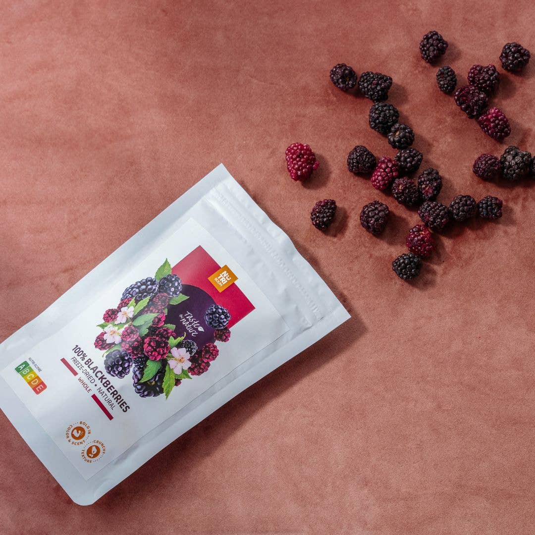 NutriBoom - Wholesale Dried/Dehydrated Fruit - Freeze Dried Blackberries: 17g un 35g packs1