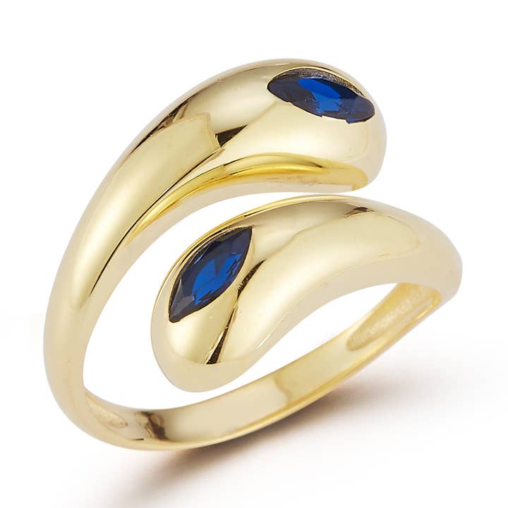Anello Statement Bypass - Blu zaffiro per la vendita all'ingrosso da parte di Glaze Jewelry