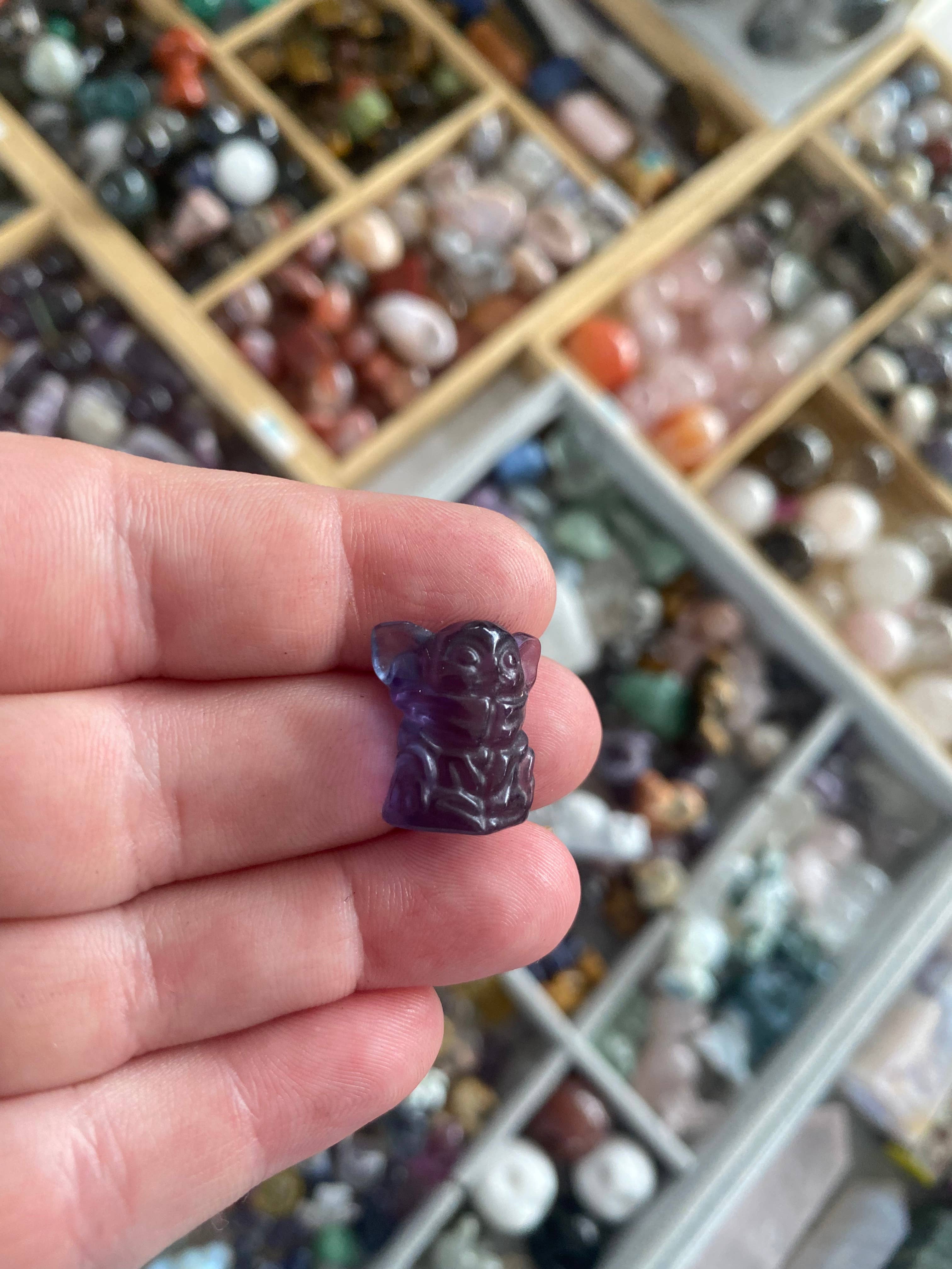 Moon River Designs – wholesale Spiritual stone/crystal – Mini Grogu Crystal Carvings Star Wars Carvings 2