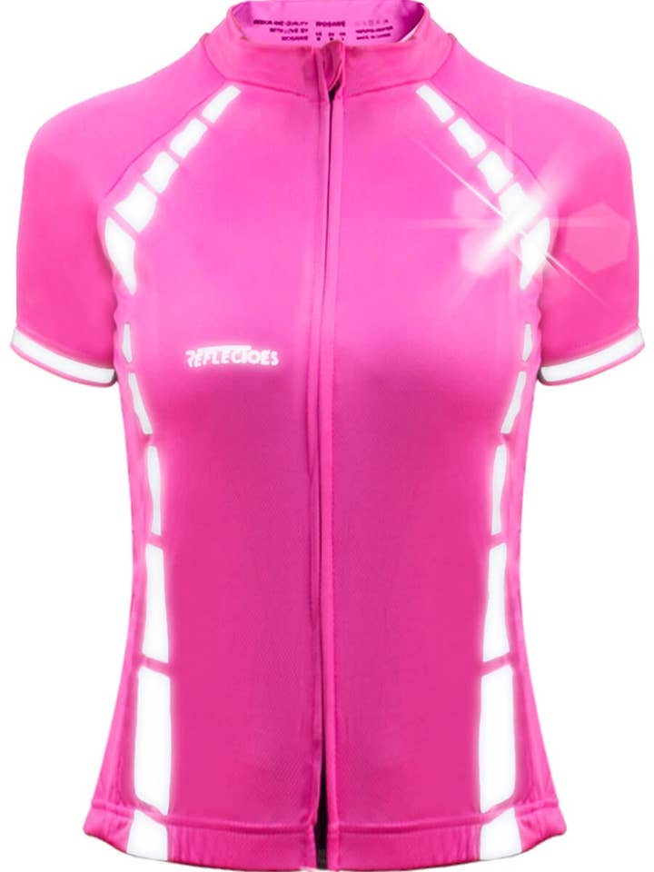 ReflecToes - Wholesale Athletic Top - Women's - ReflecToes High Visibility Cycling Jersey - Reflective Hi-Viz Cycling Shirt Men and Women