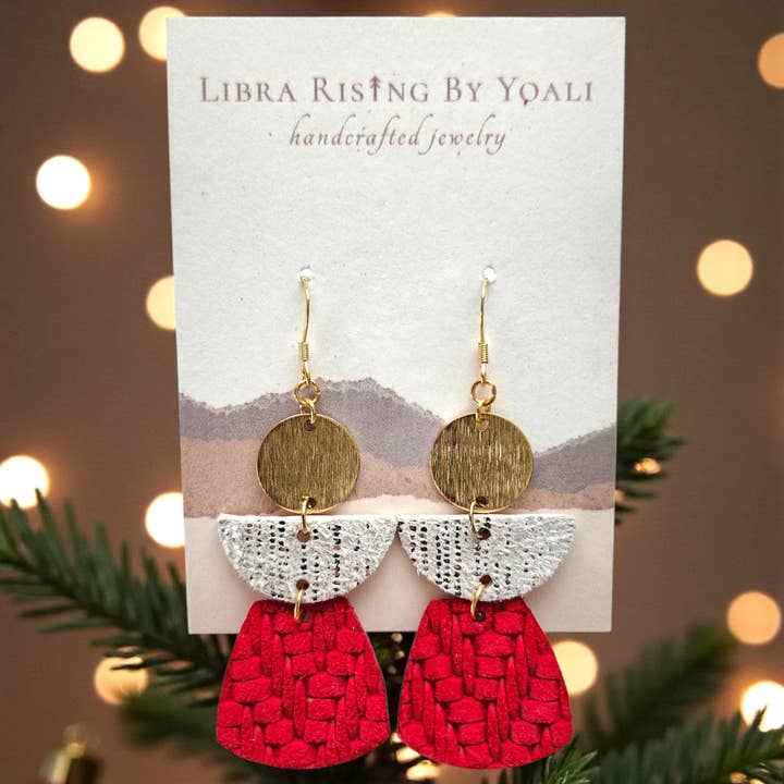 Evan in Cherry Red Christmas Leather for wholesale by Libra Ris↟ng By Yoali