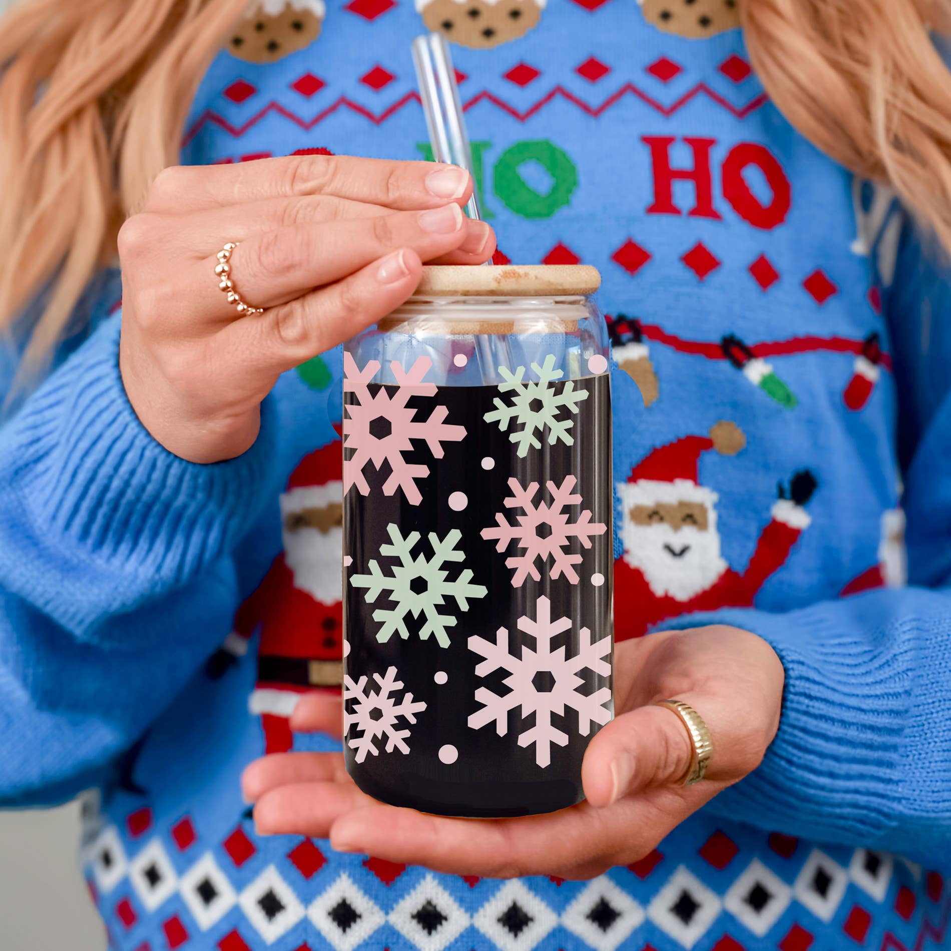 Gia Roma – wholesale Coffee mug – Sparkly Sequin Christmas Bow Decor Gift, Colorful Glass Cups69